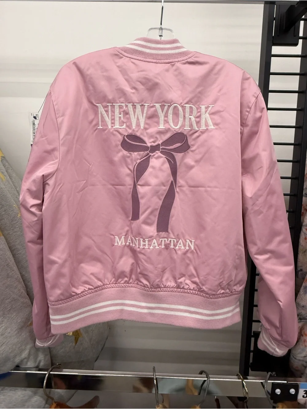 abercrombie kids Pink New York Bomber Jacket